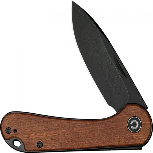 CIVIVI Knives Elementum UK EDC Folding Knife - 2.96" 14C28N Black DP Blade Guibourtia Wood Handle