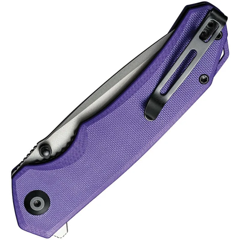 CIVIVI Brazen Liner Lock Folding Knife - 3.46" D2 Tanto Blade Purple G10 Handle Cyclaire Knives and Tools