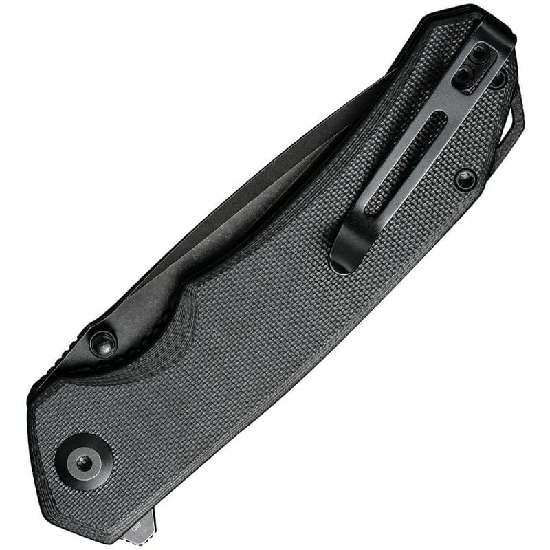 CIVIVI Brazen Liner Lock Folding Knife - 3.46" D2 Black Tanto Blade Black G10 Handle Cyclaire Knives and Tools