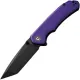 CIVIVI Brazen Liner Lock Folding Knife - 3.46" D2 Black Tanto Blade Purple G10 Handle Cyclaire Knives and Tools