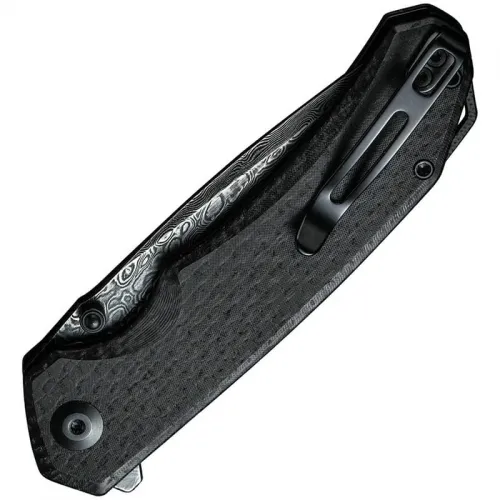 CIVIVI Brazen Liner Lock Folding Knife - 3.46" Damascus Tanto Blade Black Micarta Handle
