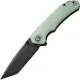 CIVIVI Brazen Liner Lock Folding Knife - 3.46" D2 Black Tanto Blade Jade G10 Handle Cyclaire Knives and Tools