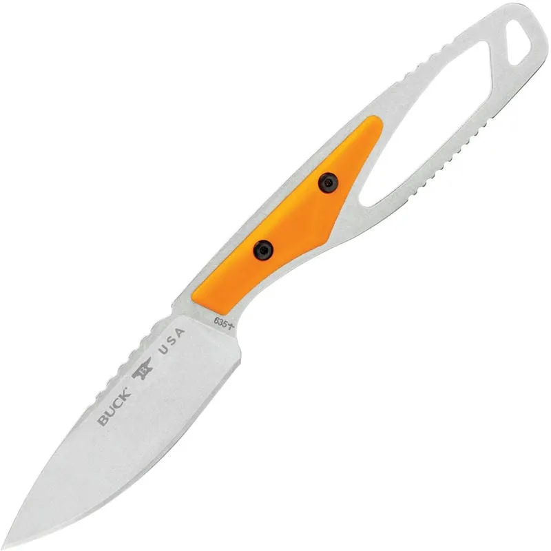 Buck PakLite Cape Select Fixed Blade - 2.75" DP Blade Skeletonized Steel Handle Orange Slabs Cyclaire Knives and Tools
