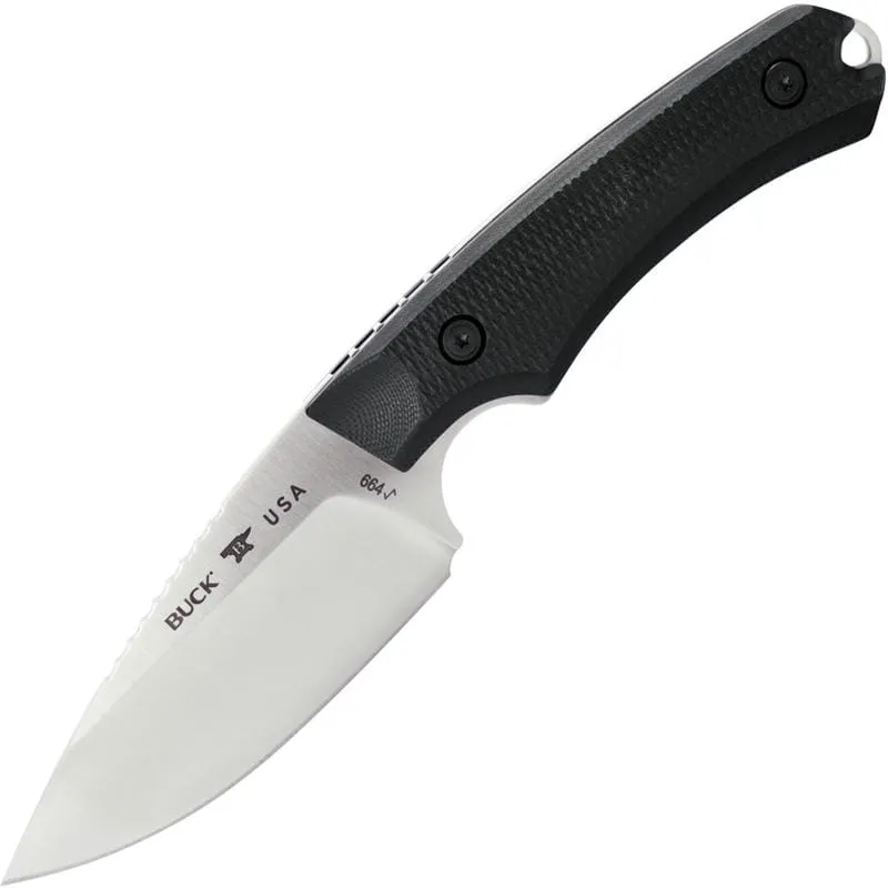 Buck 664 Alpha Hunter Elite Fixed Blade Knife - 3.62" MagnaCut DP Blade Black G10 Handle Cyclaire Knives and Tools