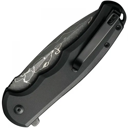 CIVIVI Praxis Folding Knife - 3.75" Damascus Blade Black Aluminum Handle