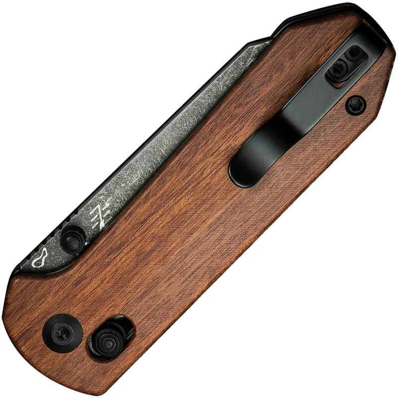 CIVIVI Yonder Folding Knife - 2.88" Damascus Blade Contoured Guibourtia Wood Handle Cyclaire Knives and Tools