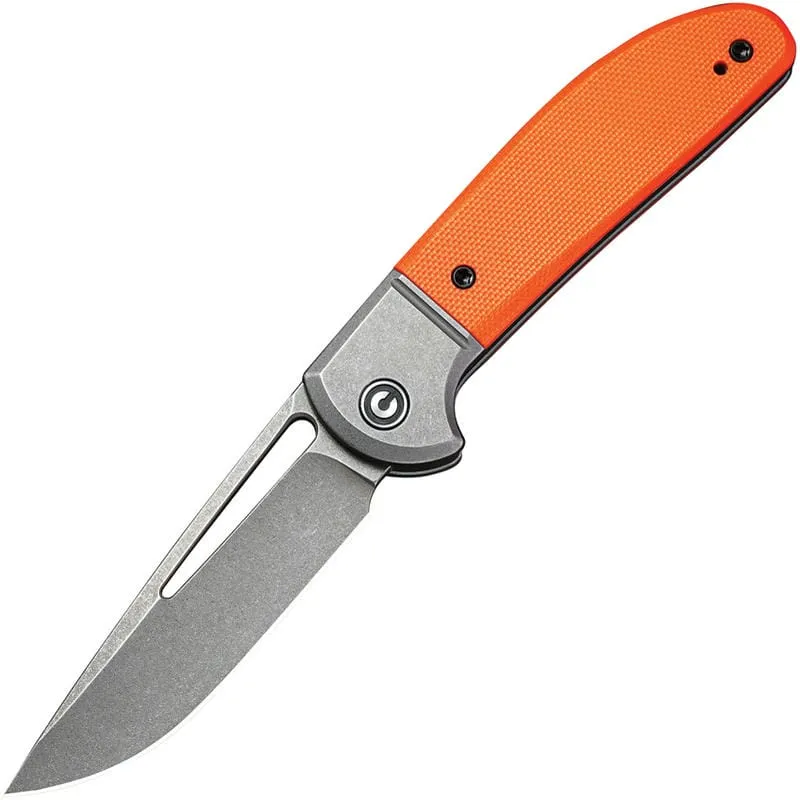 CIVIVI Trailblazer UK EDC Folding Knife - 2.97" 14C28N Stainless Steel Orange G10 Handle Cyclaire Knives and Tools