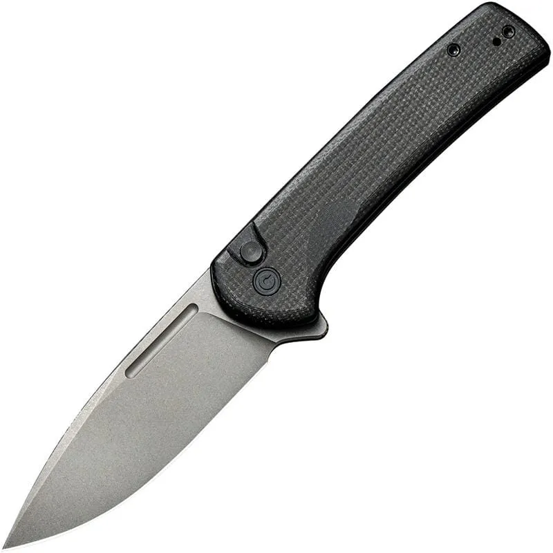 CIVIVI Conspirator Folding Knife - 3.48" Nitro-V Stonewashed Blade,Black Micarta Handle Cyclaire Knives and Tools