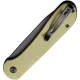 CIVIVI Elementum Button Lock Folding Knife - 3.47" Sandvik 14C28N Black Stonewashed Blade Olive Micarta Handle Cyclaire Knives and Tools