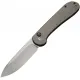 CIVIVI Elementum Button Lock Folding Knife - 3.47" Sandvik 14C28N Black Stonewashed Blade Dark Green Micarta Handle Cyclaire Knives and Tools