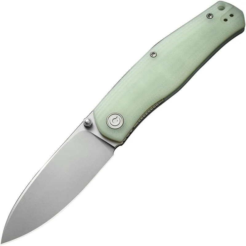 CIVIVI Knives Sokoke Folding Knife - 3.35" 14C28N Stainless Steel Blade Jade G10 Handle Cyclaire Knives and Tools