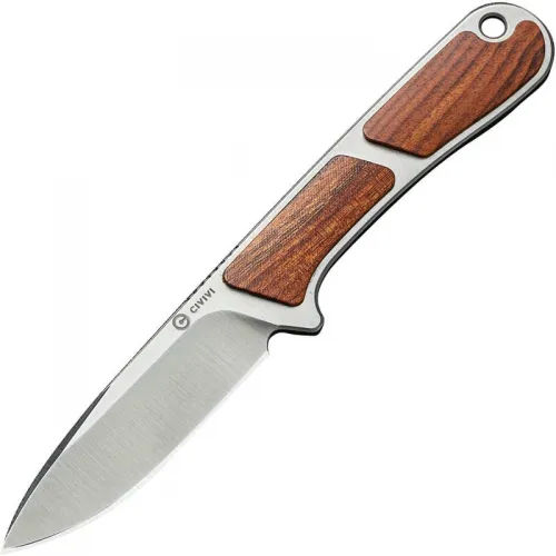 CIVIVI Mini Elementum Fixed Blade Neck Knife - 2.24" Nitro-V Blade Guibourtia Wood Handle