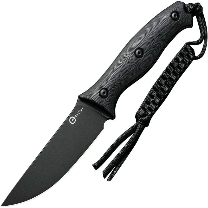 CIVIVI Stormridge - 3.9" Nitro-V Black Stonewashed Blade Contoured Black G10 Handle Cyclaire Knives and Tools
