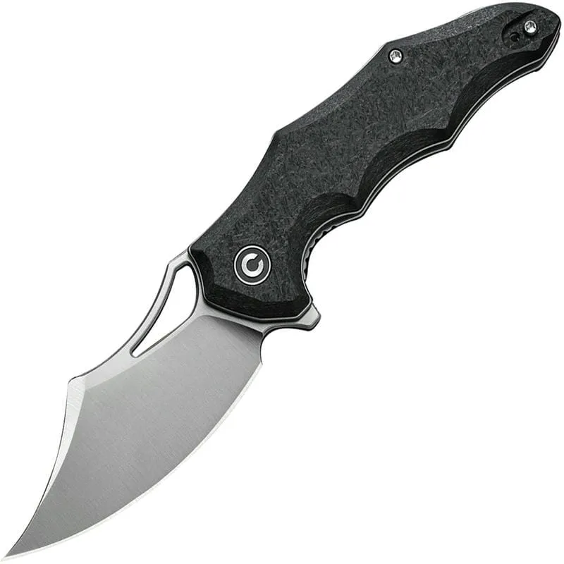 CIVIVI Chiro Pocket Knife - 3.1" 14C28N Satin Blade Milled Black G10 Handle Cyclaire Knives and Tools