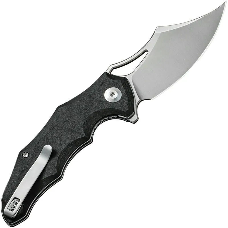 CIVIVI Chiro Pocket Knife - 3.1" 14C28N Satin Blade Milled Black G10 Handle Cyclaire Knives and Tools