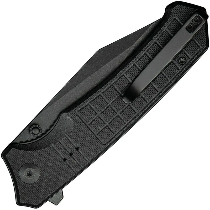 CIVIVI Tacticorix Knife - 3.7" Nitro-V Black Stonewashed Blade Milled Black G10 Handle Cyclaire Knives and Tools