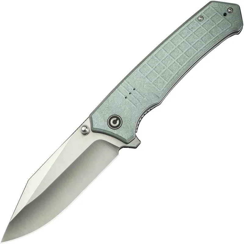 CIVIVI Tacticorix Knife - 3.7" Nitro-V Blade Milled Shredded Grey G10 Handle Cyclaire Knives and Tools