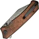 CIVIVI Tacticorix Knife - 3.7" Damascus Blade Milled Guibourtia Wood Handle Cyclaire Knives and Tools