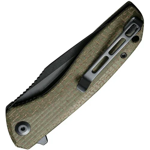 CIVIVI Baklash Knife - 3.5" 9Cr18MoV Stainless Steel Blade Coarse Green Micarta Handle