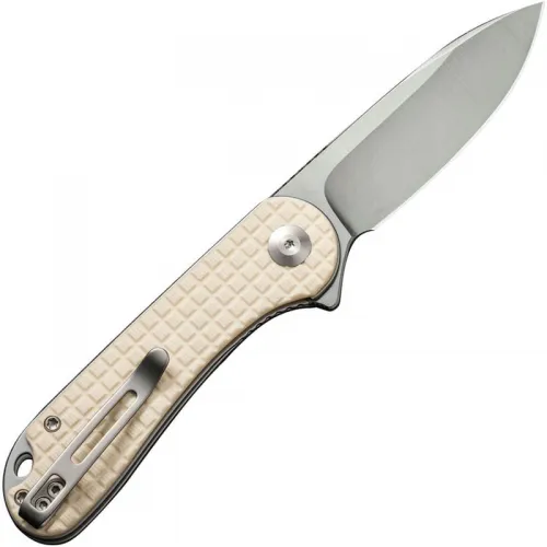 CIVIVI Elementum Knife - 2.96" D2 Satin Blade Ivory Frag G10 Handle Liner Lock