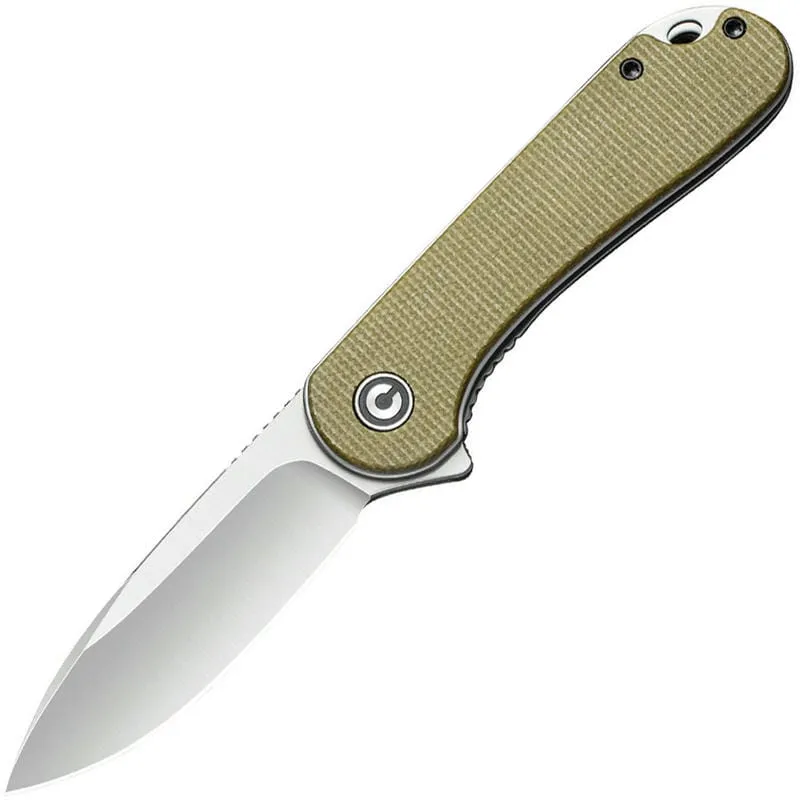 CIVIVI Elementum Knife - 2.96" D2 Tool Steel Olive Micarta Handle Cyclaire Knives and Tools