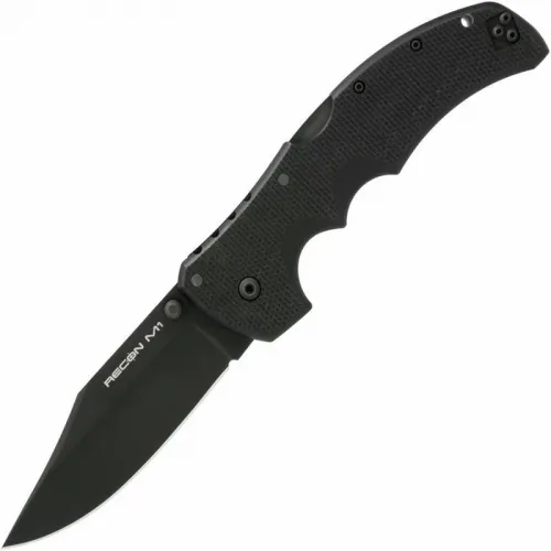Cold Steel Recon M1 Tri-Ad Lock Folding Knife - 4" CPM-MagnaCut Black Stonewashed CP Blade Black G10 Handle