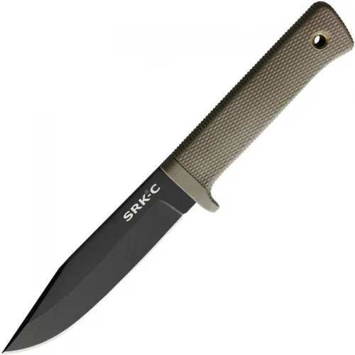 Cold Steel SRK Compact Survival Rescue Knife Dark Earth - 5" SK5 Carbon Steel Black Blade FDE Kray-Ex Handle