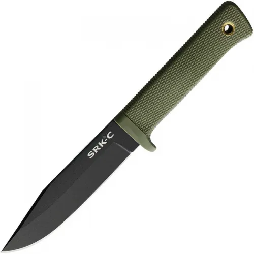 Cold Steel SRK Compact Survival Rescue Knife - 5" SK5 Carbon Steel Black Blade OD Green Kray-Ex Handle