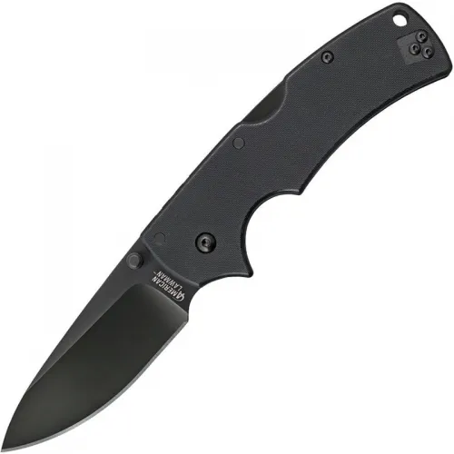 Cold Steel 58B American Lawman Folding Knife - 3.5" S35VN Black DLC Blade, Black G10 Handles