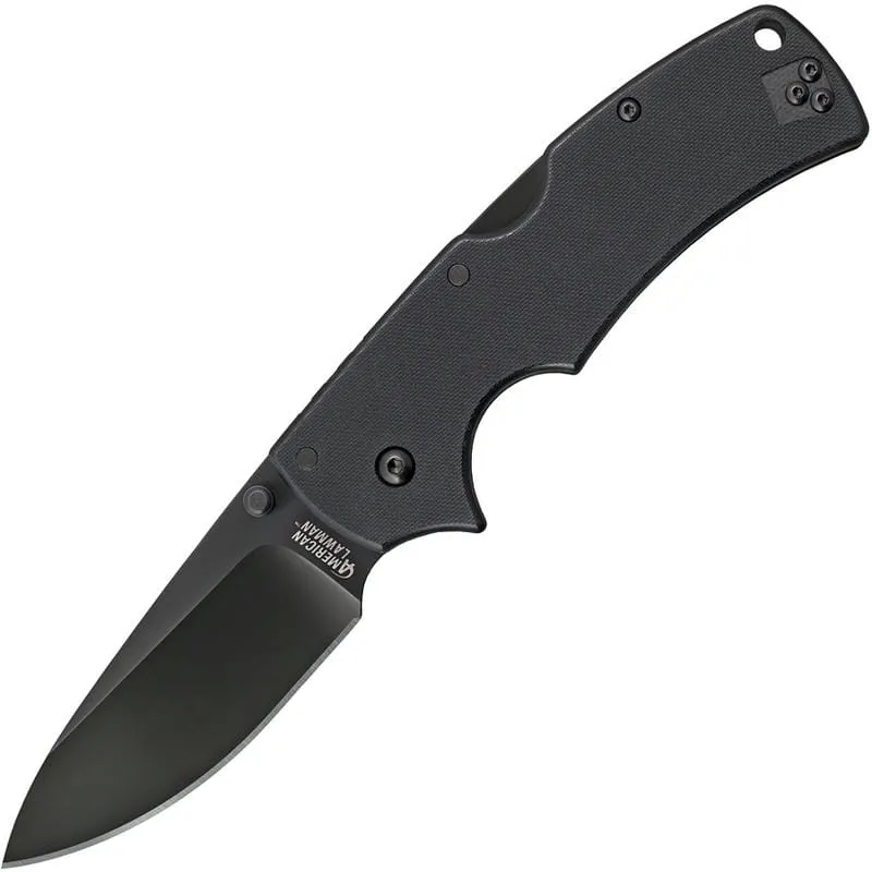 Cold Steel 58B American Lawman Folding Knife - 3.5" S35VN Black DLC Blade, Black G10 Handles Cyclaire Knives and Tools