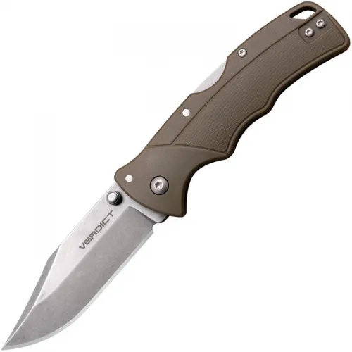 Cold Steel Verdict Folding Knife Flat Dark Earth - 3" 4116 Stainless Steel Blade Flat Dark Earth GFN Handle