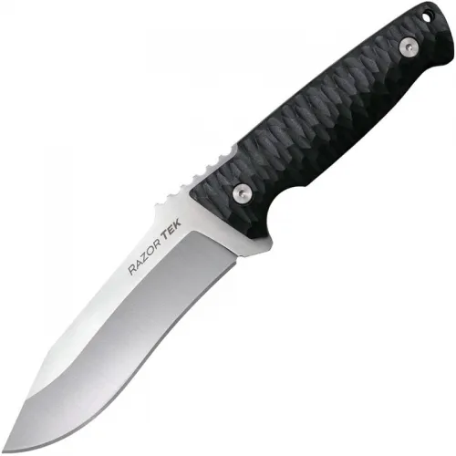 Cold Steel Razor Tek Fixed Blade Knife - 5" 4116 Stainless Steel Satin Recurve Blade Black Handle