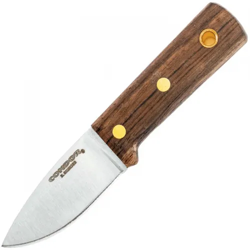 Condor Compact Kephart Fixed Blade Knife - 2.57" High Carbon Steel Blade Walnut Handle Leather Sheath