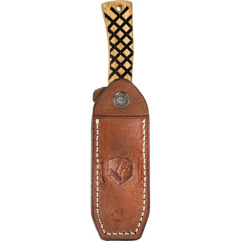 Condor Woodspirit Hiker Fixed Blade Knife - 4.12" 14C28N Blade American Hickory Wood Handle Leather Sheath Cyclaire Knives and Tools