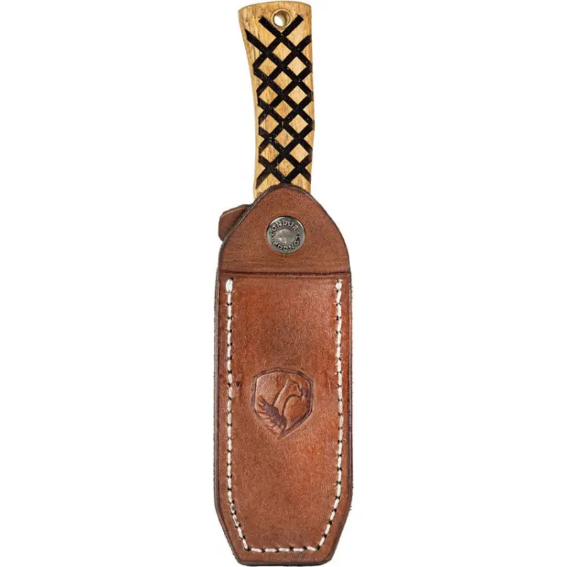 Condor Woodspirit Tracker Fixed Blade Knife - 4.12" 14C28N Skinner Blade American Hickory Wood Handle Leather Sheath Cyclaire Knives and Tools