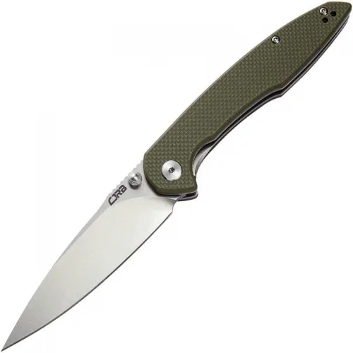 CJRB Centros Folding Knife - 3.54" D2 Stonewashed Blade OD Green G10 Handle