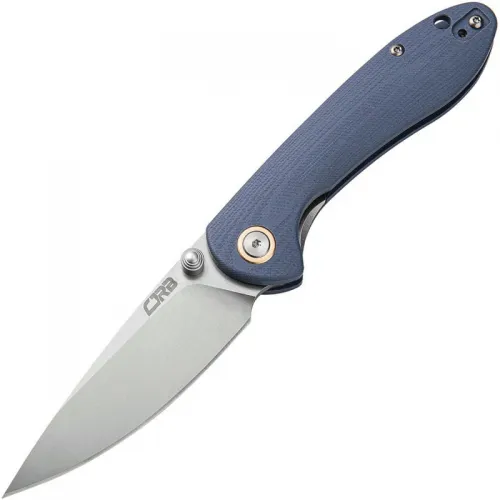 CJRB Feldspar Small Knife - 3" Stonewashed DP Blade Contoured Blue Gray G10 Handle