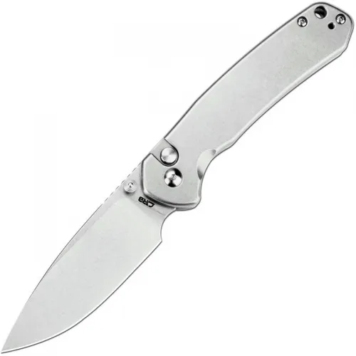 CJRB Pyrite Folding Knife - 3.1" Stonewashed DP Blade Stonewashed Steel Handle