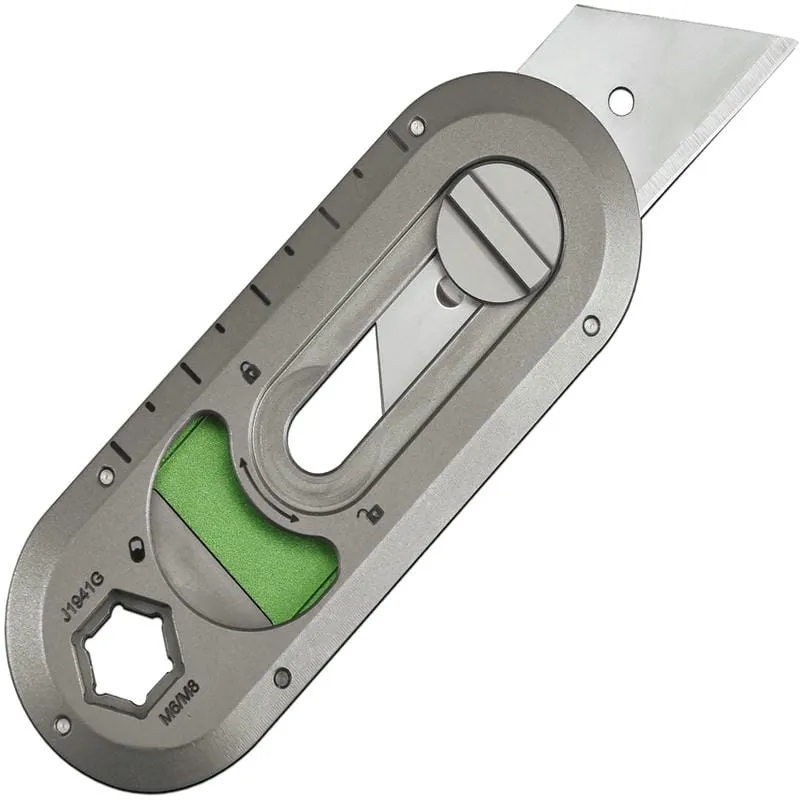 CJRB Skytanium Breeze Utility Knife Replaceable Carbon Steel Blade Green Titanium Cyclaire Knives and Tools