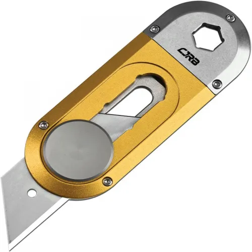 CJRB Ironwing Breeze Utility Knife Replaceable Stainless Steel Blade Yellow Handle