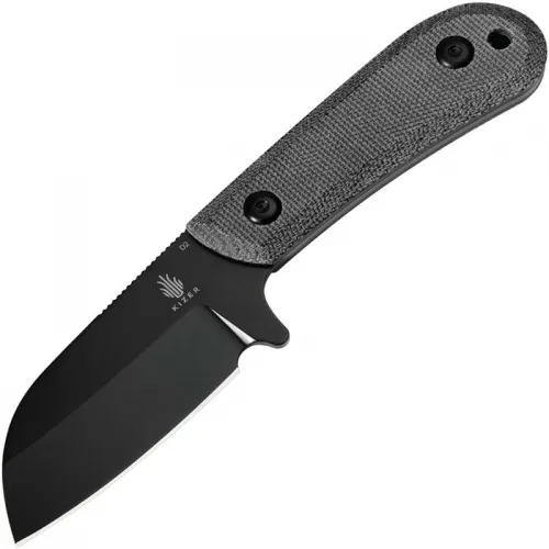 Kizer Deckhand Fixed Blade Knife - 2.95" D2 Black Sheepsfoot Blade Black Micarta Handle