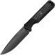 Kizer Militaw Fixed Blade Knife - 3.83" CPM-S35VN Black Blade Gold Fat Carbon Cyclaire Knives and Tools