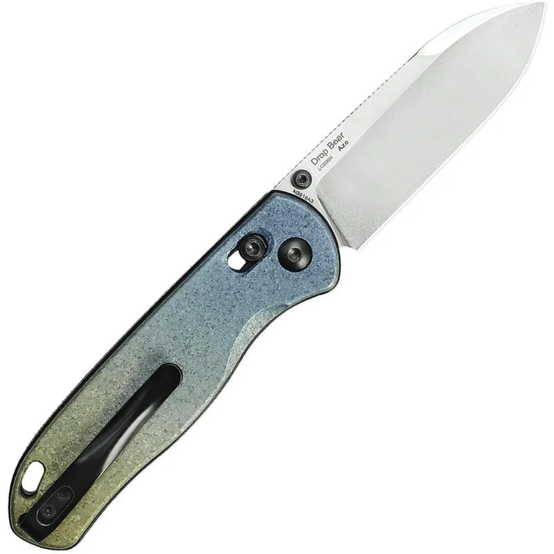 Kizer Drop Bear Folding Knife - 2.99" LC200N Stonewashed Blade Gradient Snowflake Titanium Handle Cyclaire Knives and Tools
