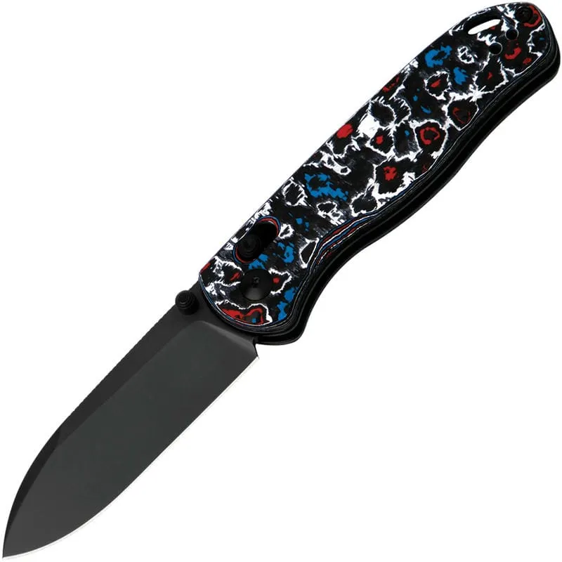 Kizer Drop Bear Folding Knife - 2.99" CPM-S45VN Black DLC Blade Nebula Fat Carbon Handle Cyclaire Knives and Tools