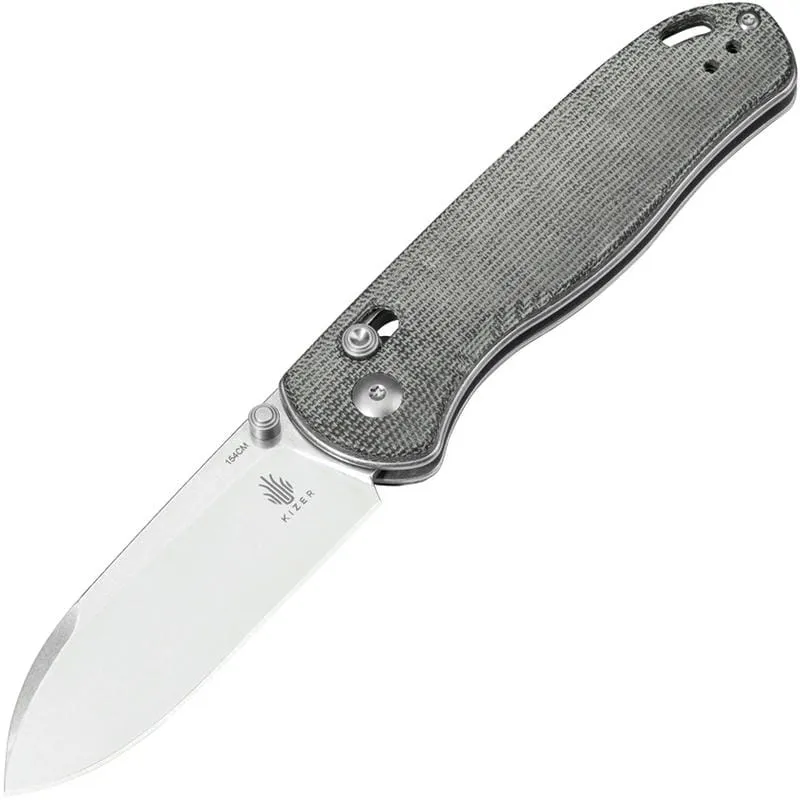 Kizer Drop Bear Folding Knife - 2.97" 154CM Blade Grey Micarta Handle Cyclaire Knives and Tools