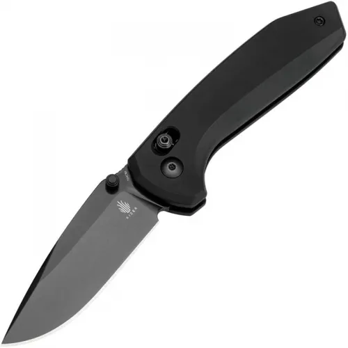 Kizer Vanguard Sub-3 OBK Clutch Lock Folding Knife - 2.95" 154CM Black Drop Point Blade Black Aluminum Handle