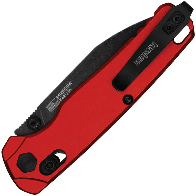 Kershaw Bel Air DuraLock KVT Folding Knife - 3" CPM-MagnaCut Black Blade Red Aluminum Handle Cyclaire Knives and Tools