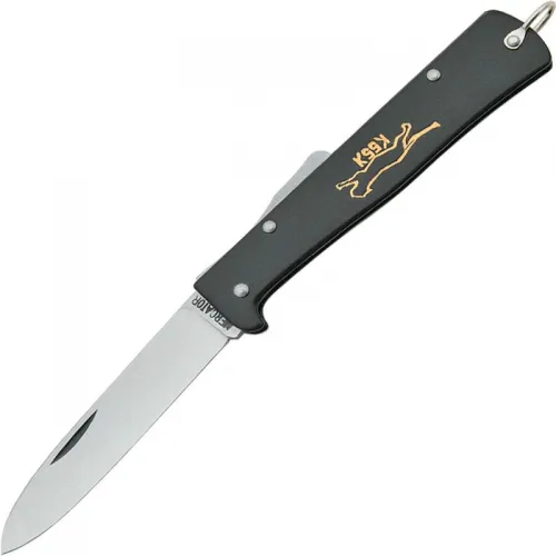 Otter Mercator Solingen K55 Black Cat Knife - 3.5" Carbon Steel Blade