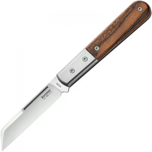 LionSteel DOM Barlow UK EDC Collectors Knife - 2.95" M390 Sheepsfoot Blade, Santos Wood Handle