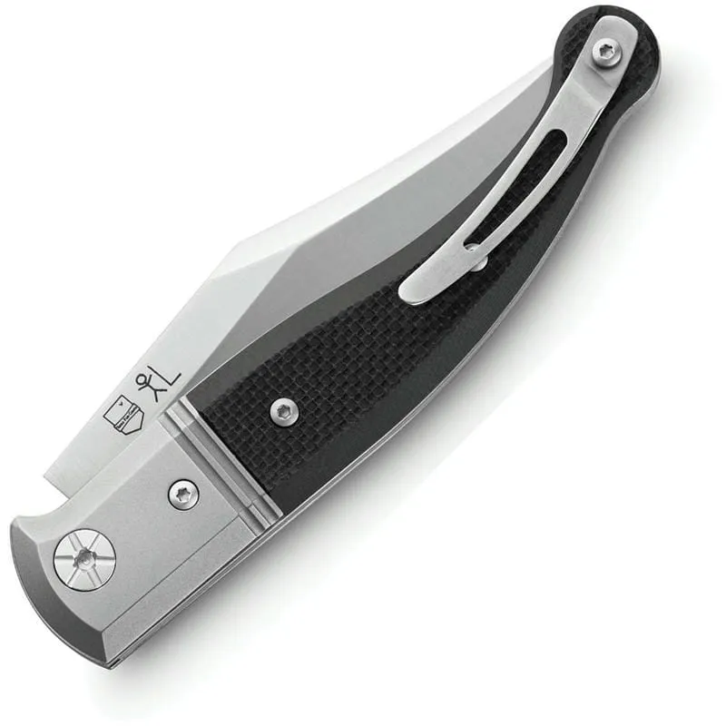LionSteel Gitano GT01 GBK Folding Knife - 3.35" Niolox Blade Black G10 Handle Cyclaire Knives and Tools